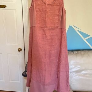 Flax Linen Pink Tank Dress PM